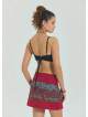 Lace Up Open Back Adjustable Black Crop Blouse 4649